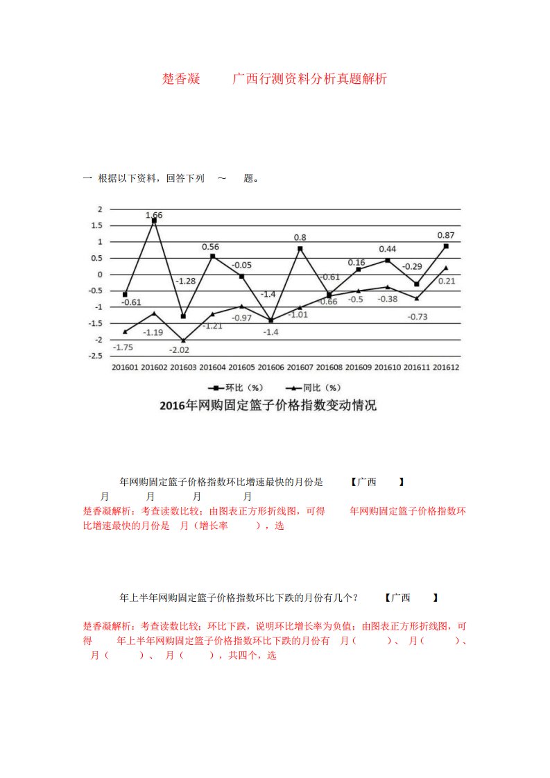 楚香凝2024广西行测资料分析真题解析