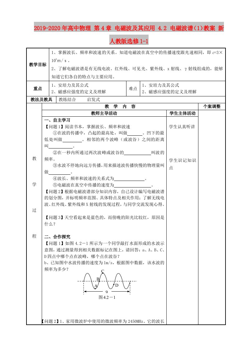 2019-2020年高中物理