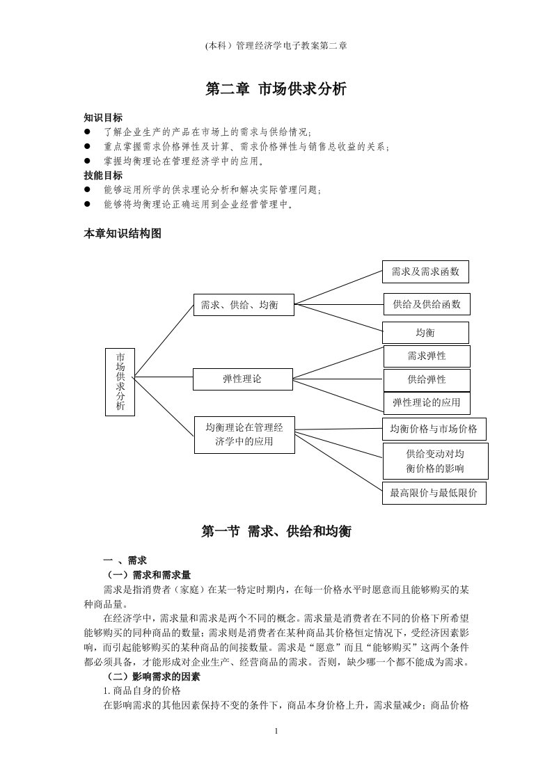 (本科）管理经济学电子教案第二章