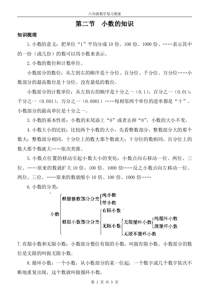 (完整)小学数学总复习讲义2