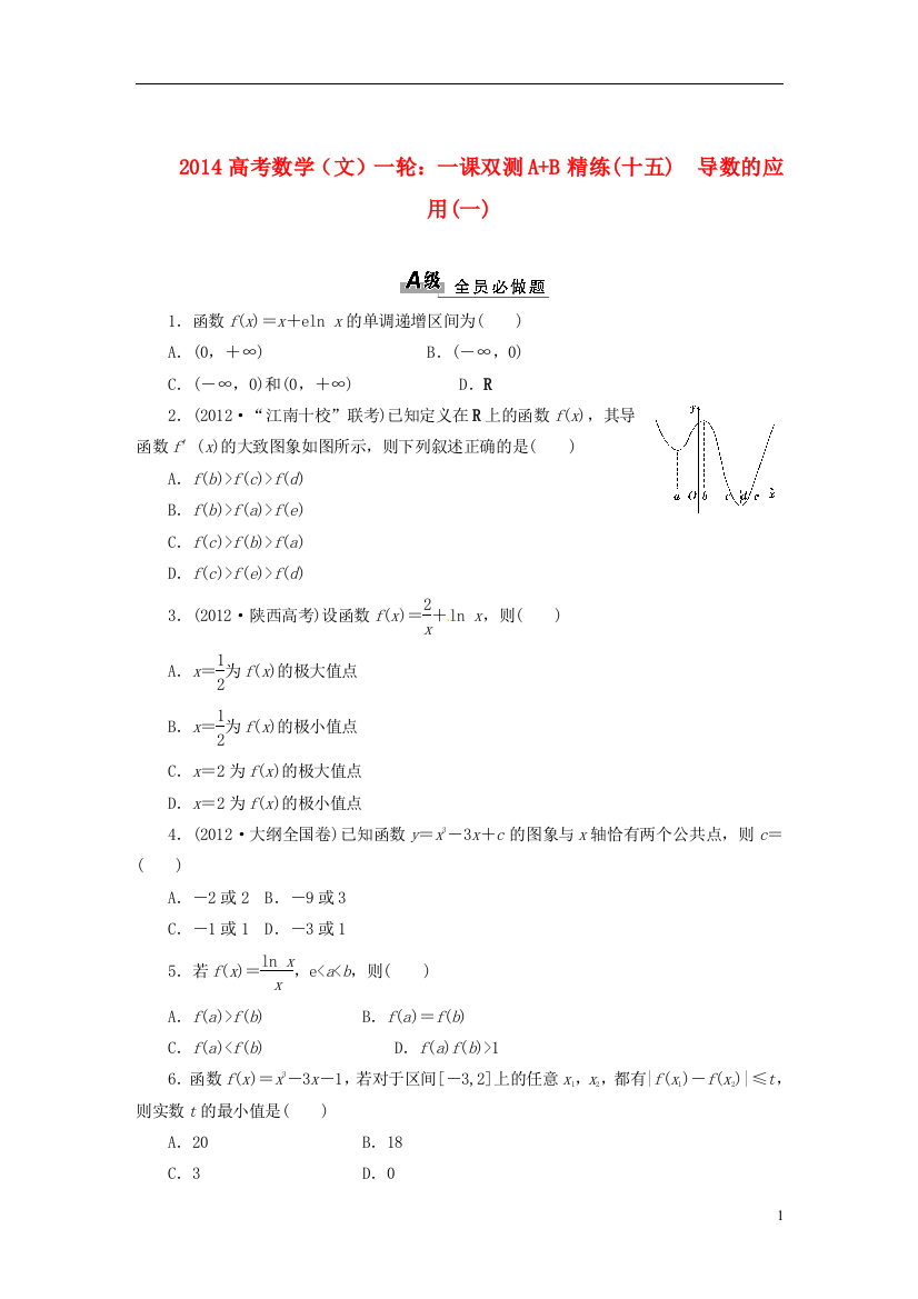 2014高考数学一轮