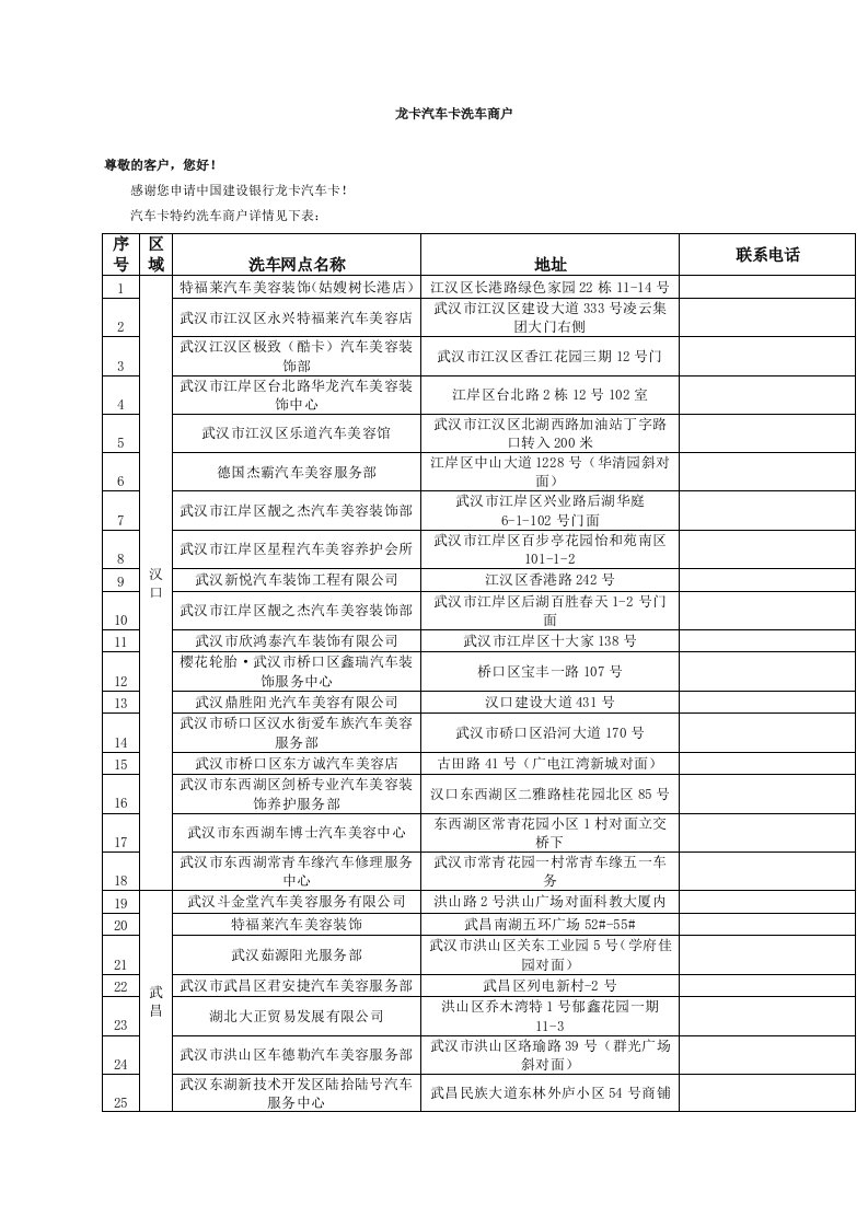 汽车行业-龙卡汽车卡洗车商户