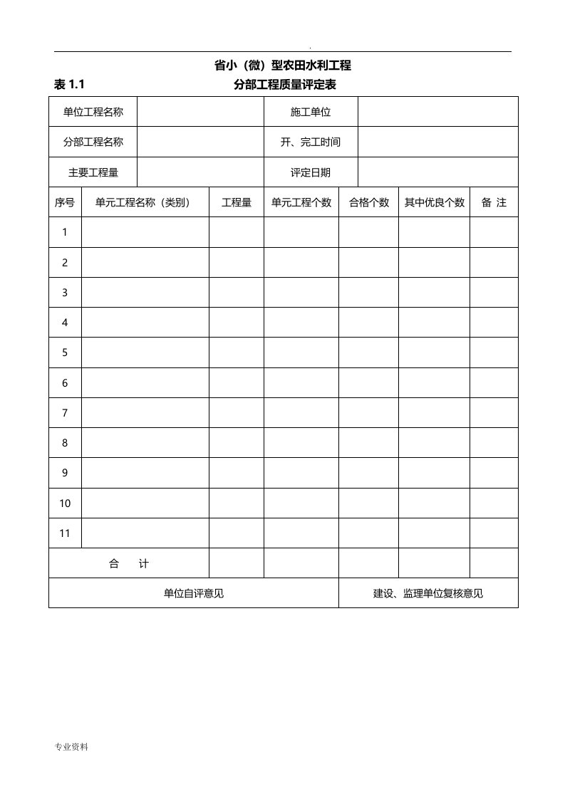 小(微)型农田水利工程施工质量检验与评定规程