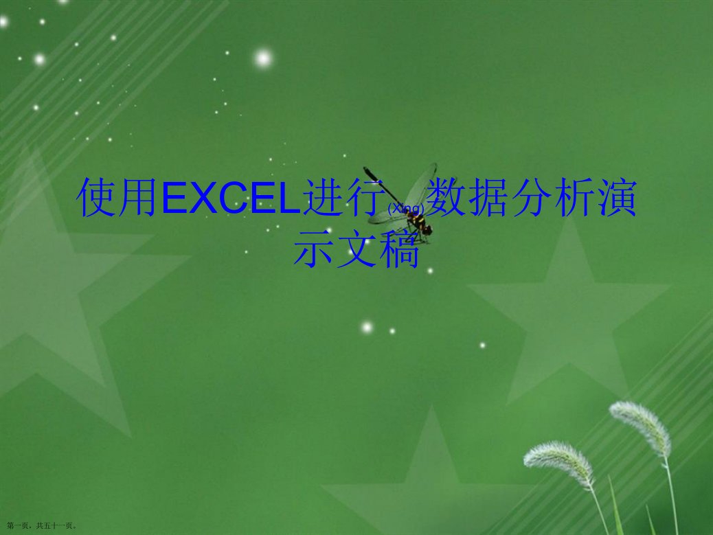 使用EXCEL进行数据分析演示文稿