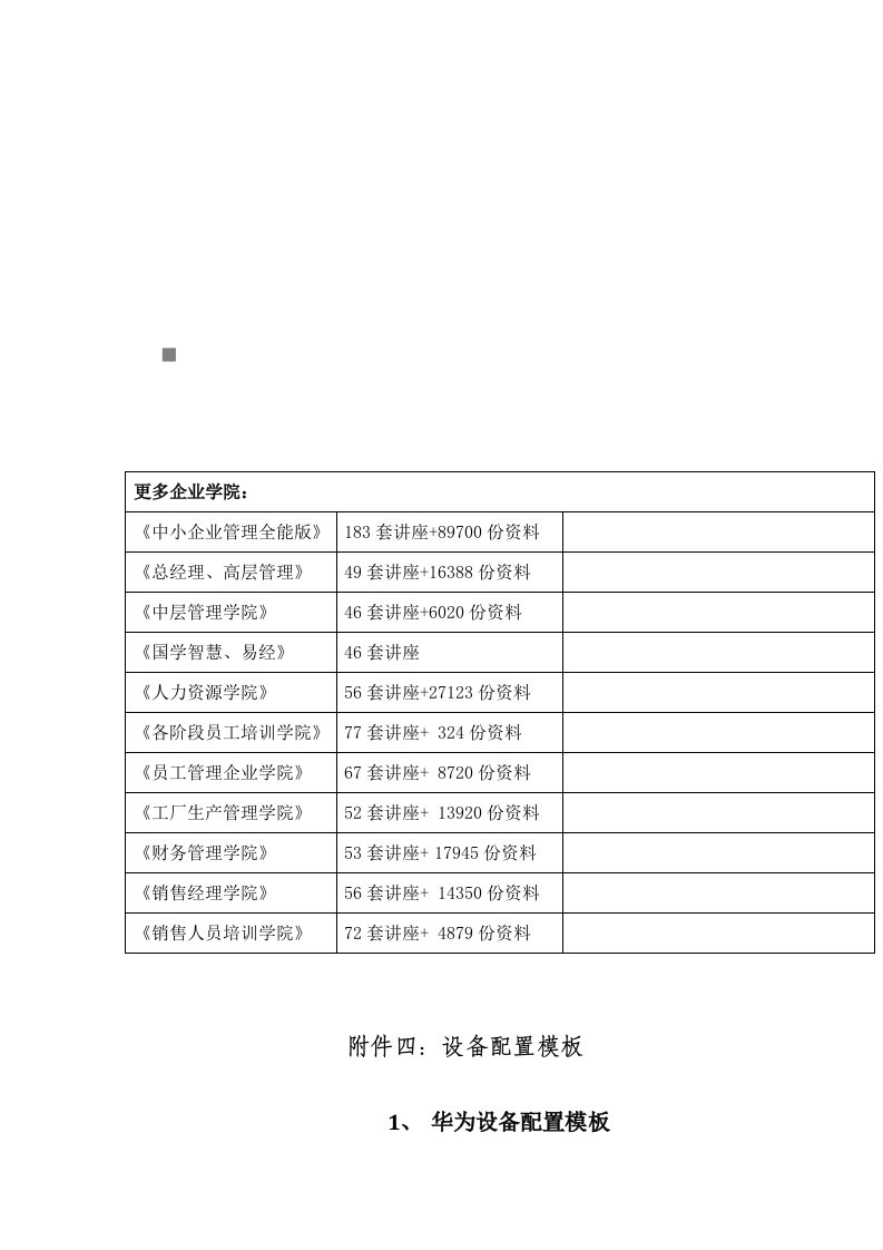 华为、中兴与烽火设备配置模板