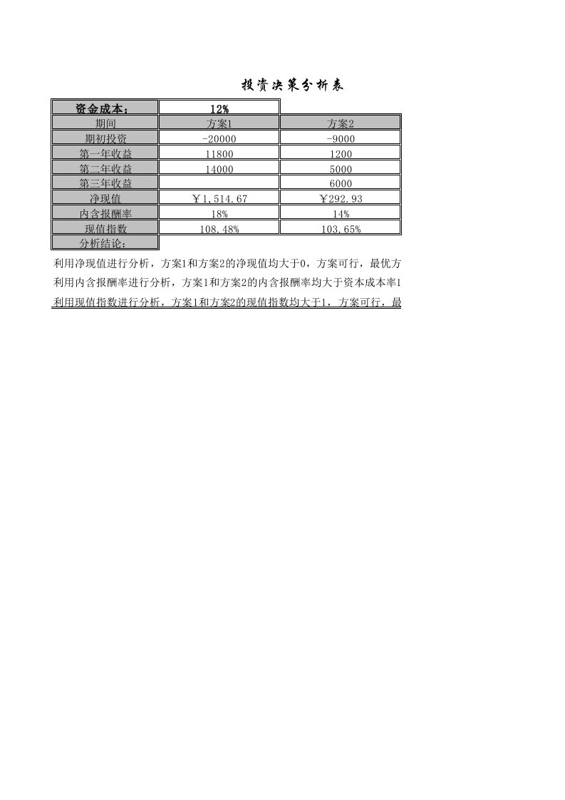 企业管理-投资决策分析