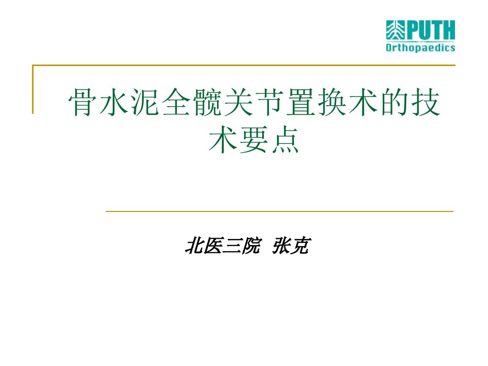 骨水泥全髋关节置换术的技术要点