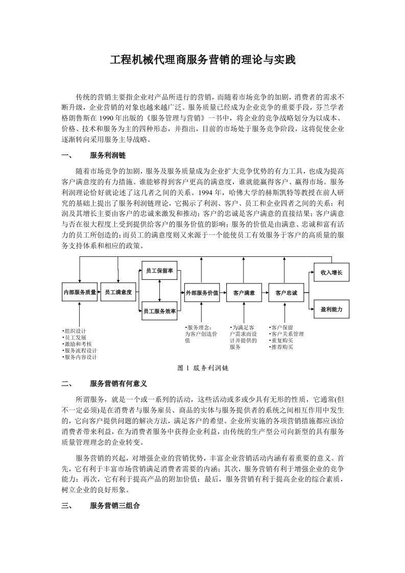 工程机械代理商服务营销的理论与实践