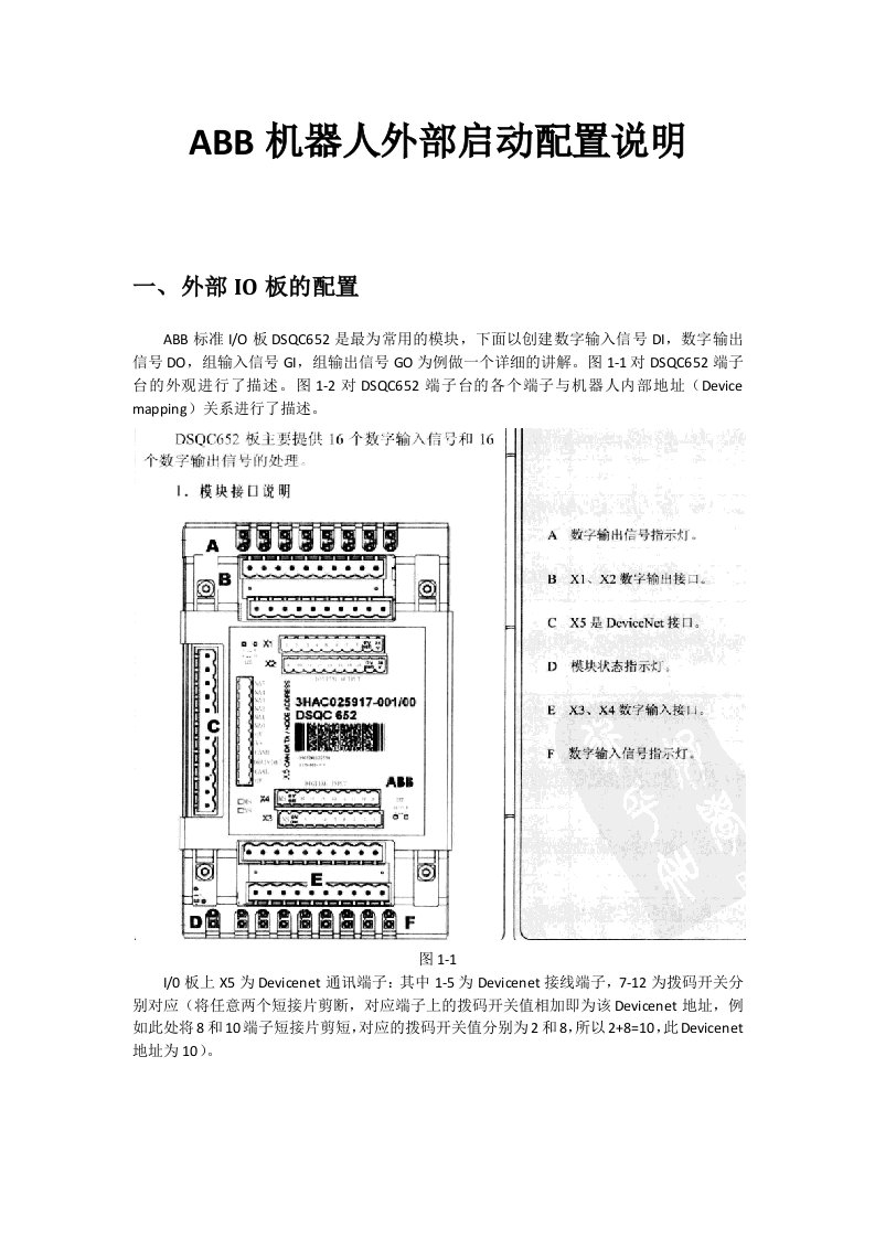 ABB机器人外部启动配置说明