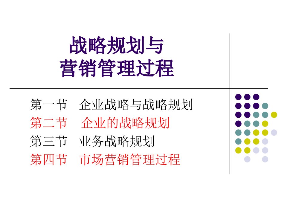 战略规划与营销管理过程