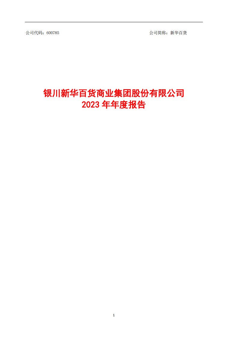 上交所-银川新华百货商业集团股份有限公司2023年年度报告-20240321