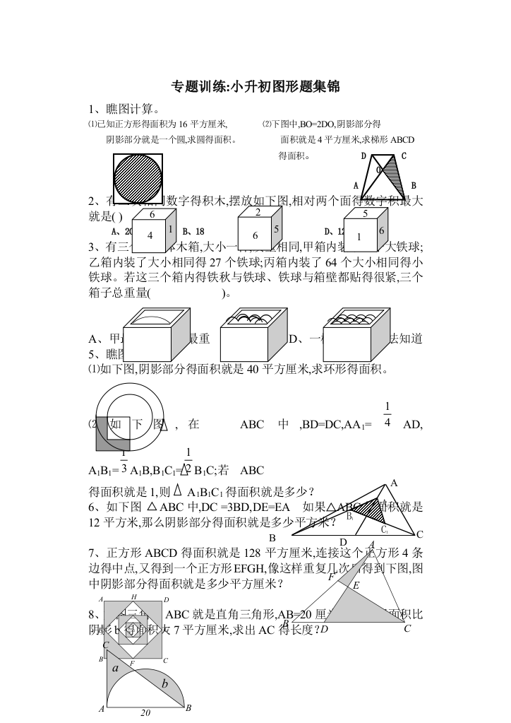 小升初数学图形专题训练