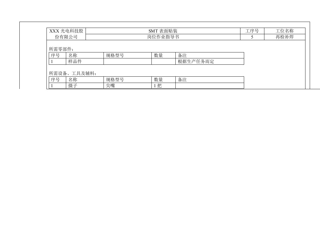 【管理精品】SMT岗位作业指导书(5-再检补焊)