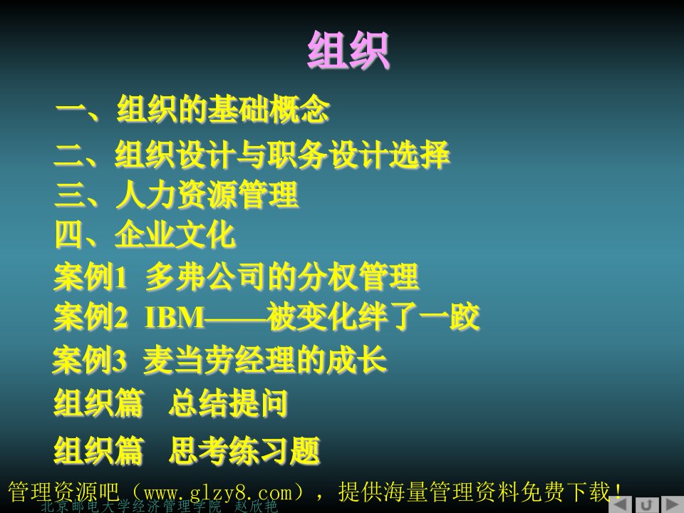 组织、人力资源管理、企业文化