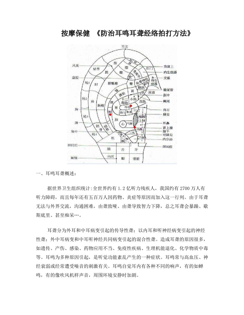 耳聋耳鸣按摩拍打方法