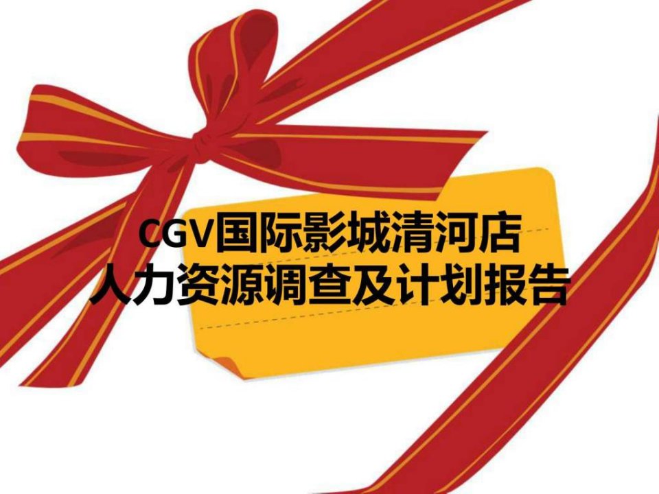 CGV国际影城清河店人力资源调查报告