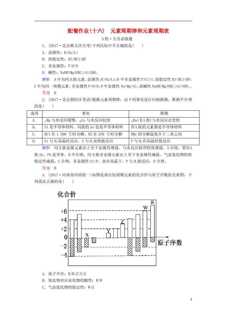 高考化学大一轮复习