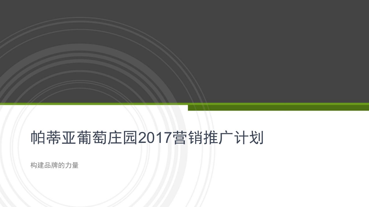 帕蒂亚葡萄庄园2017年营销推广计划