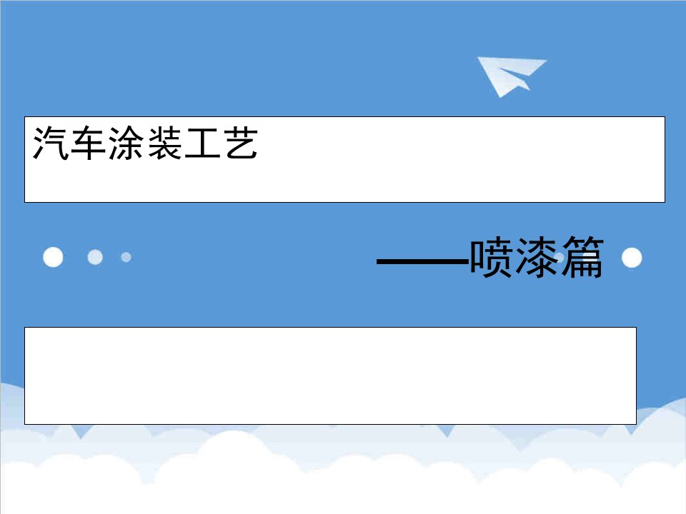 汽车行业-汽车涂装工艺