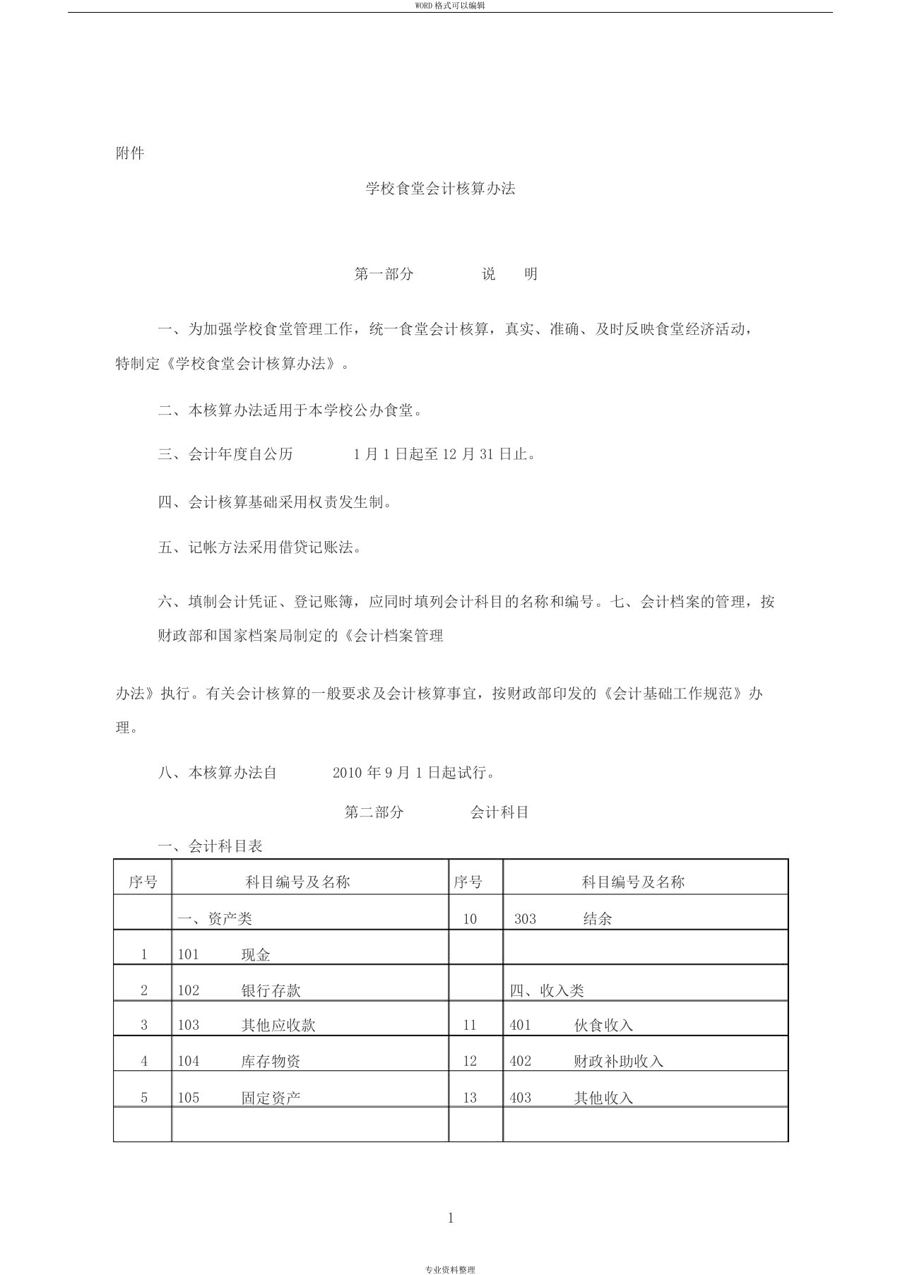 学校食堂会计核算办法