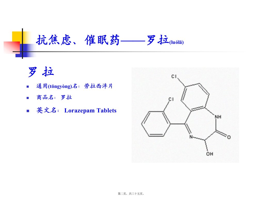 医学专题罗拉快速起效的抗焦虑催眠药