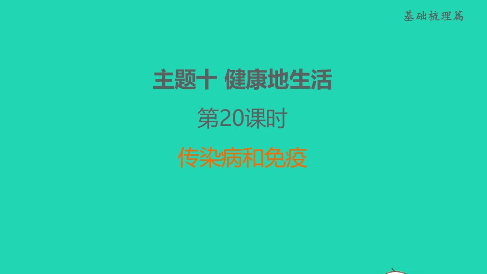 福建省2022年中考生物考点梳理篇第20课时传染病和免疫课后练本课件