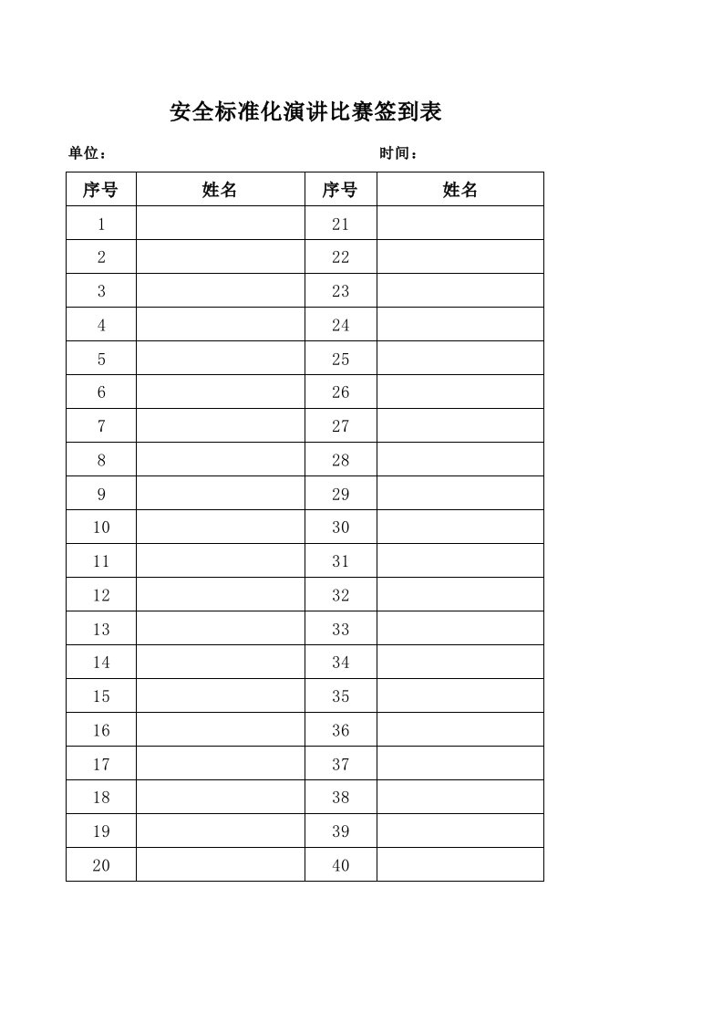 安全标准化演讲比赛评分表