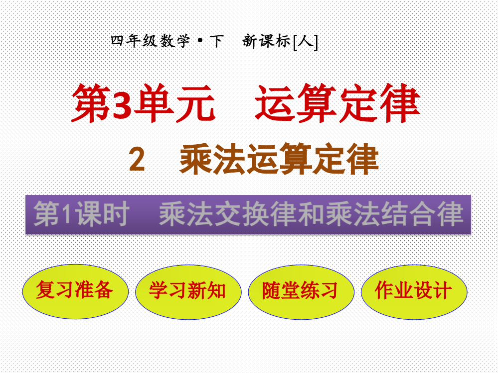 四级下册数课件-乘法交换律和乘法结合律