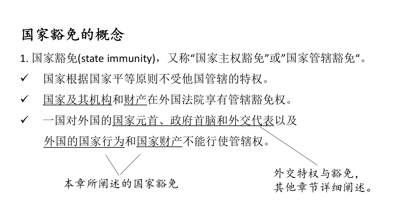 国家豁免的概念原则发展