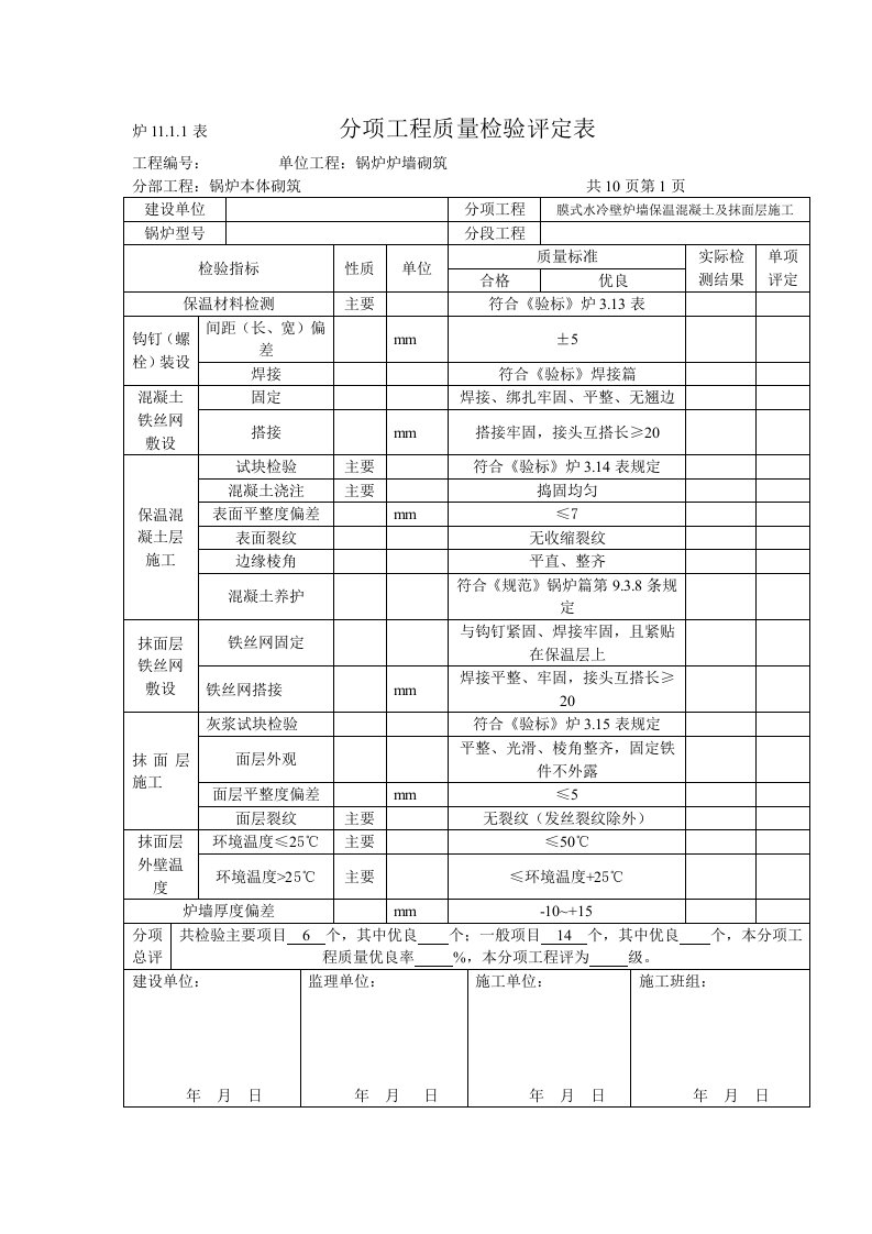 锅炉炉墙砌筑