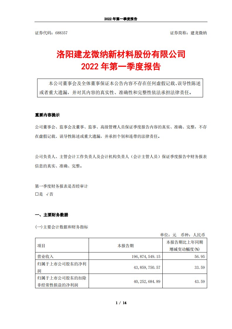 上交所-洛阳建龙微纳新材料股份有限公司2022年第一季度报告-20220427