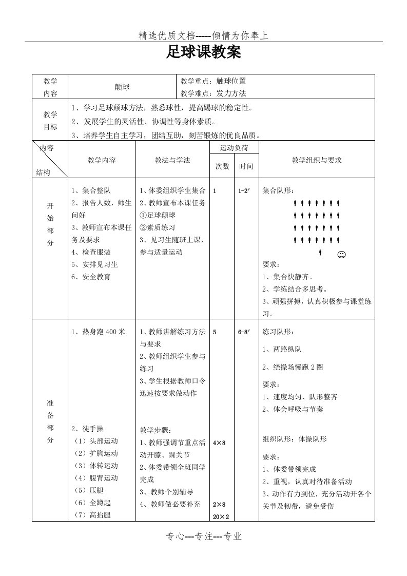 足球颠球教案(共3页)