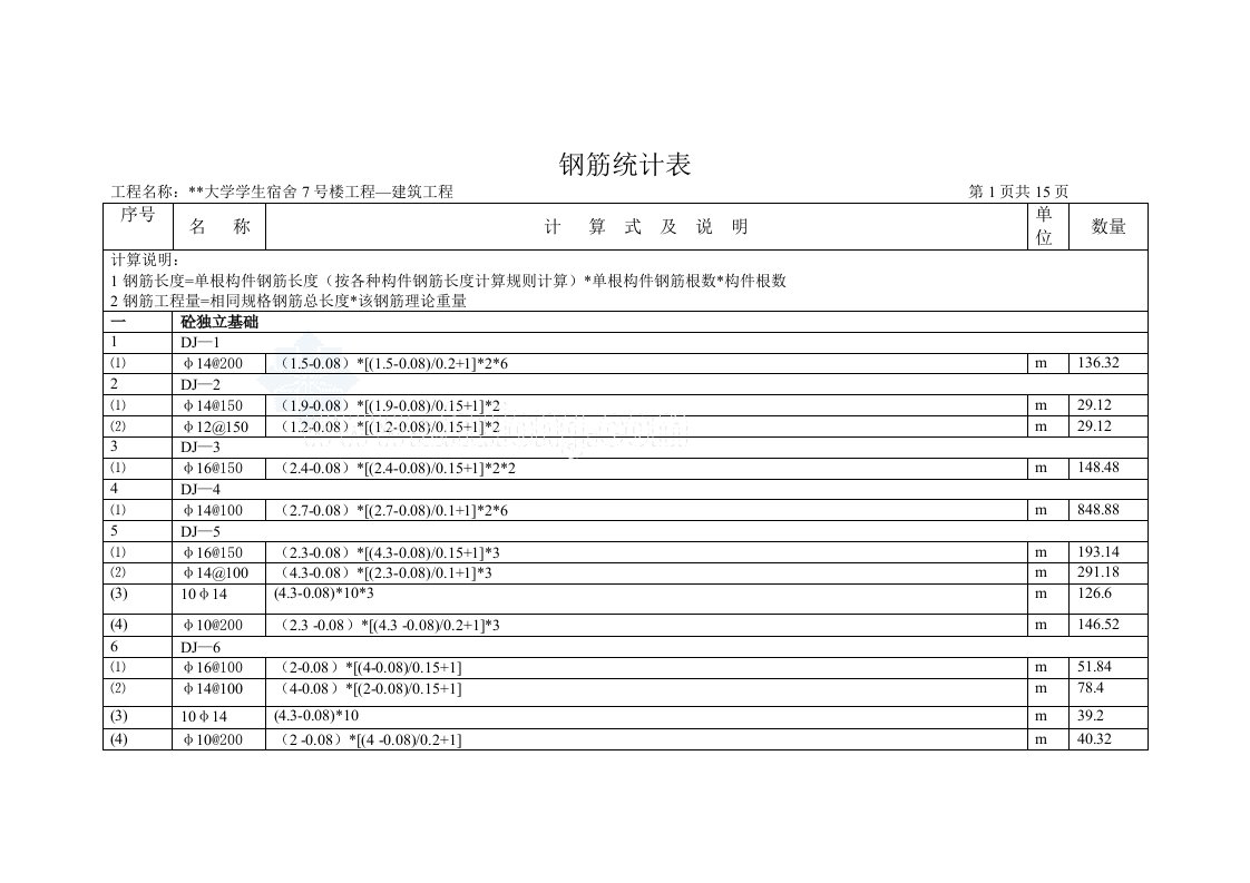 施工组织-4钢筋计算表15页_secret