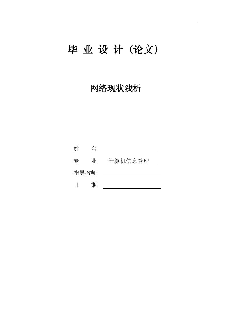 网络现状浅析毕业论文