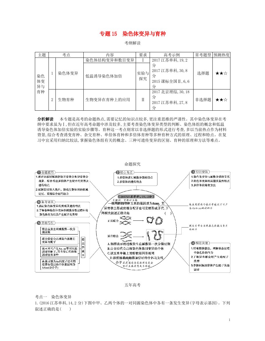 高考生物一轮复习