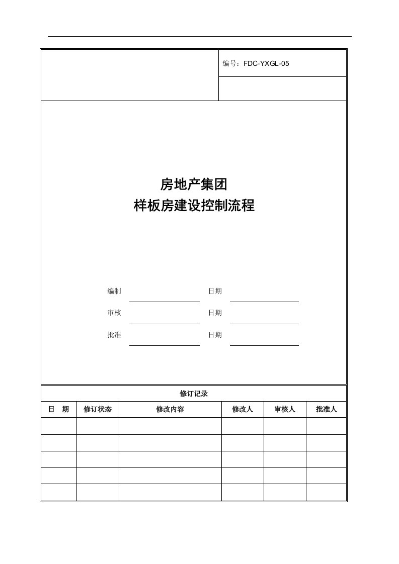 房地产集团样板房建设控制流程