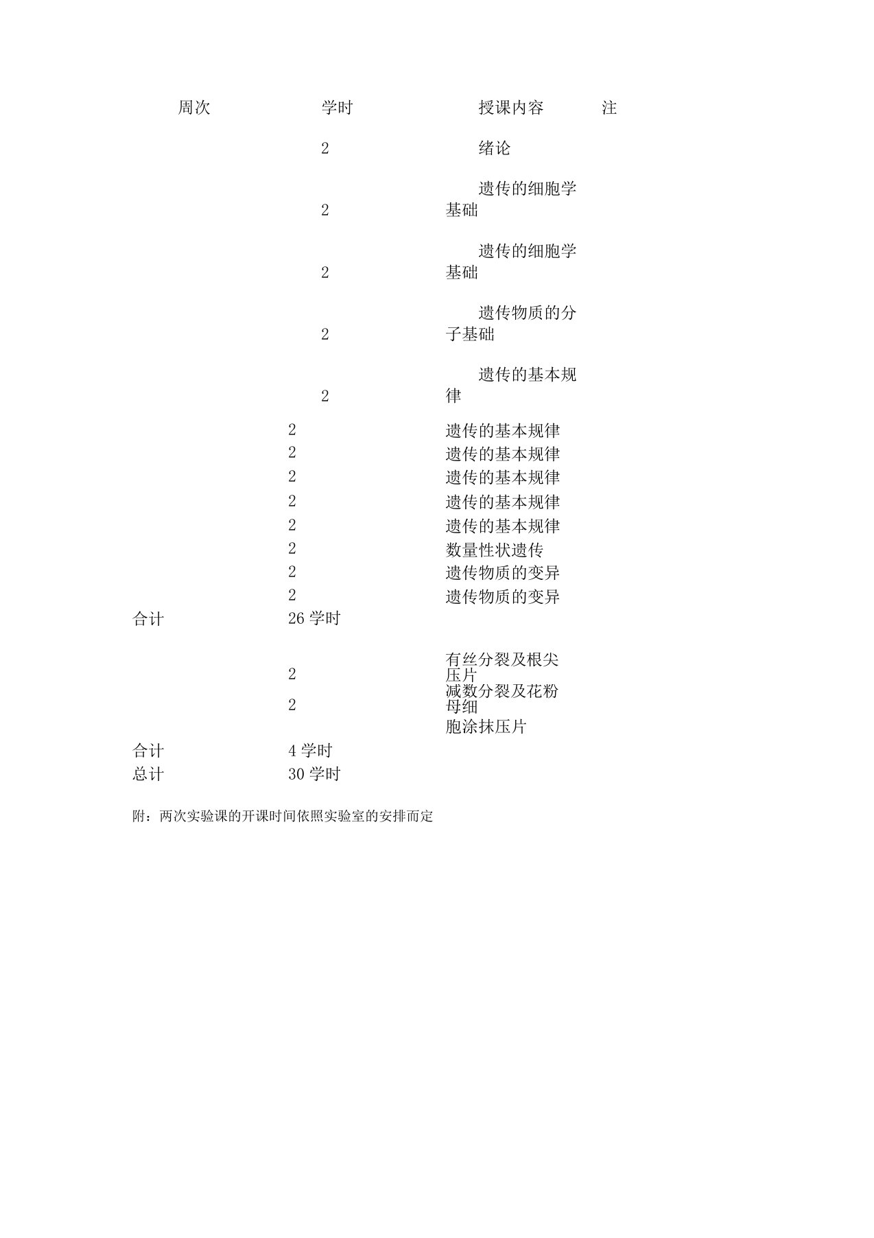 园林植物遗传学教案