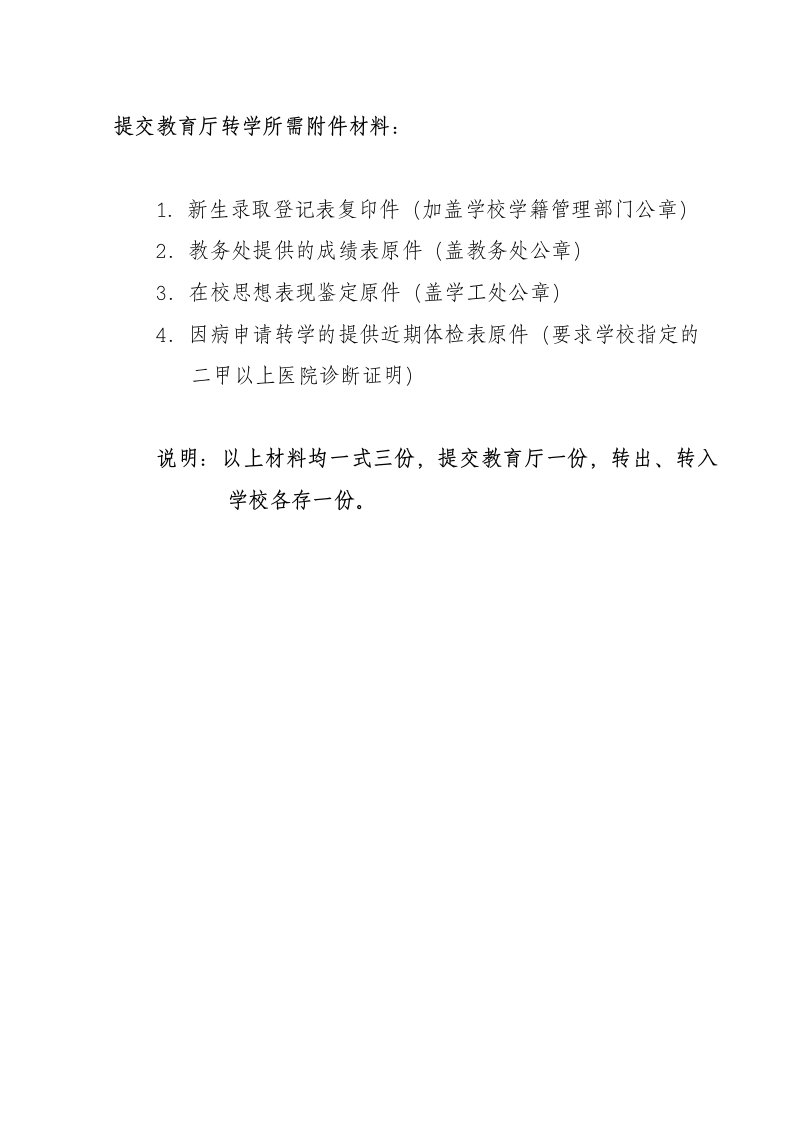 湖南省高等学校转学申请表