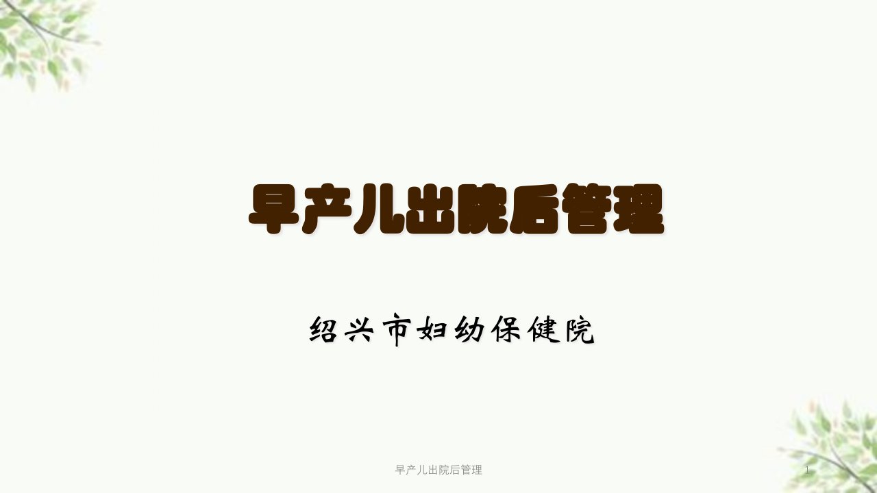 早产儿出院后管理课件