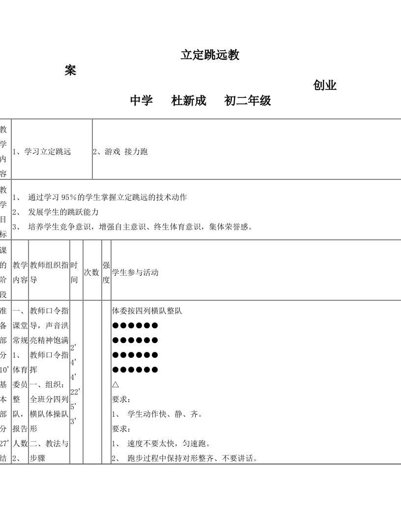 立定跳远教案