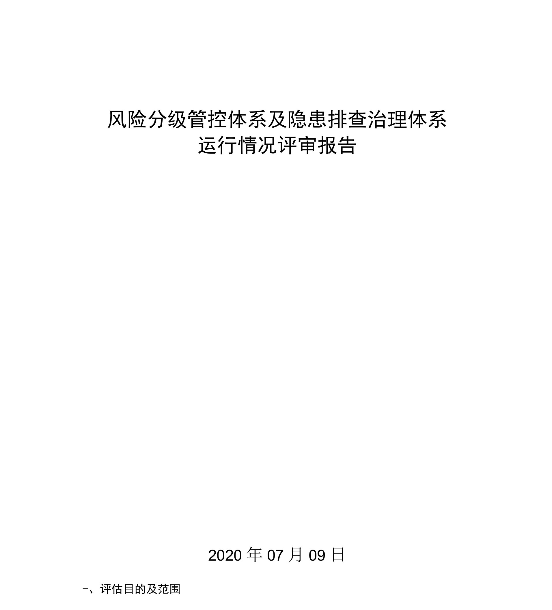 双重预防体系运行情况评审报告