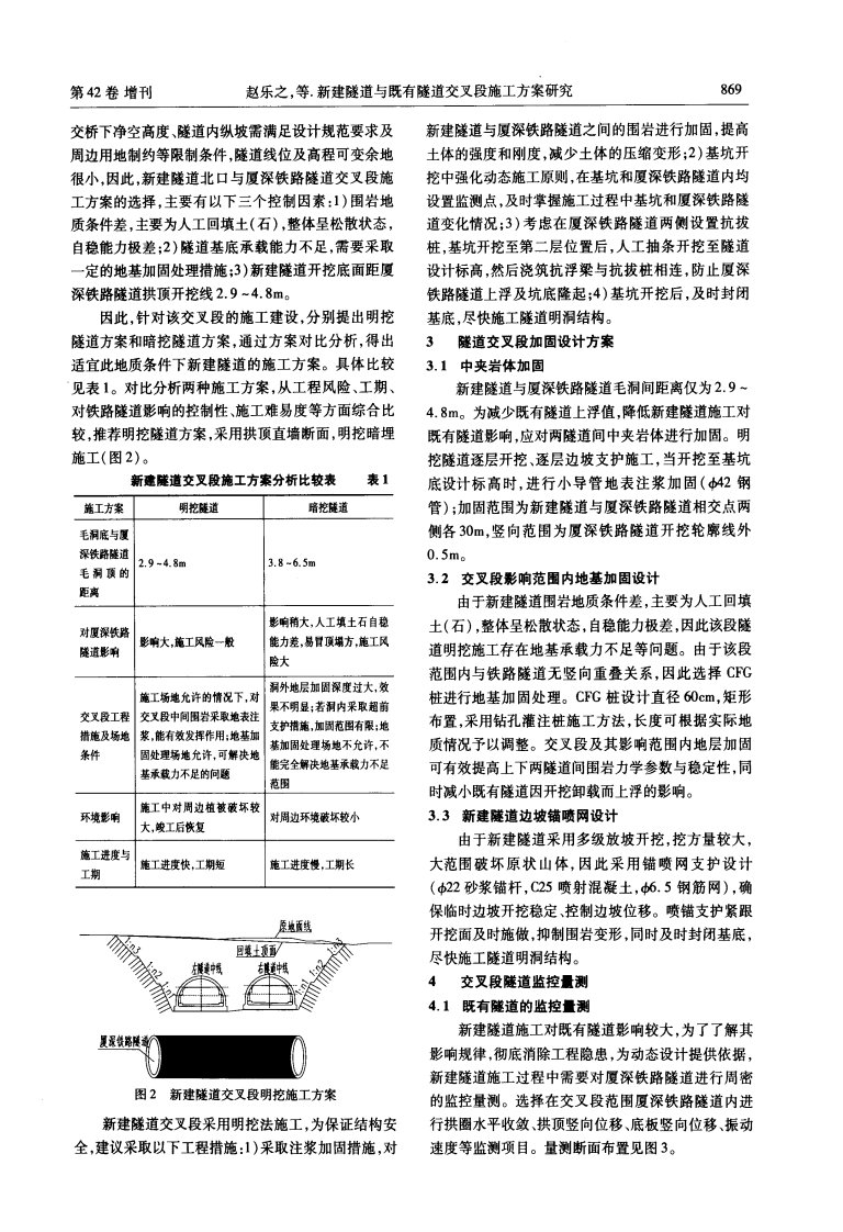 新建隧道与既有隧道交叉段施工方案研究