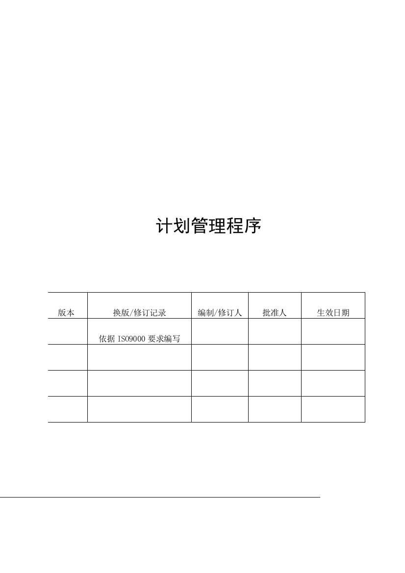 适用于中心企业目标管理的计划管理程序