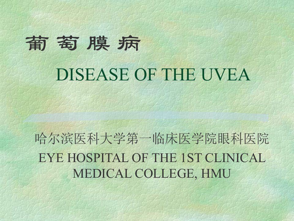 葡萄膜病DISEASEOFTHEUVEA