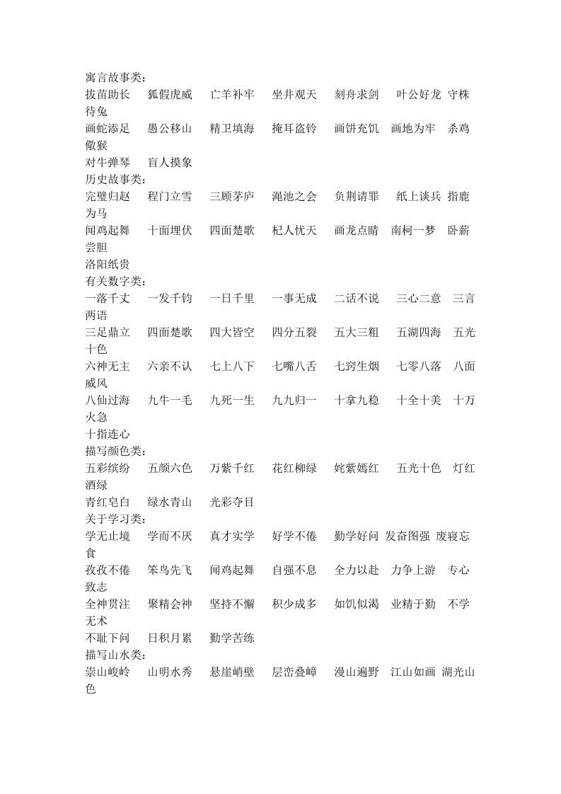 人教版三下语文成语资料