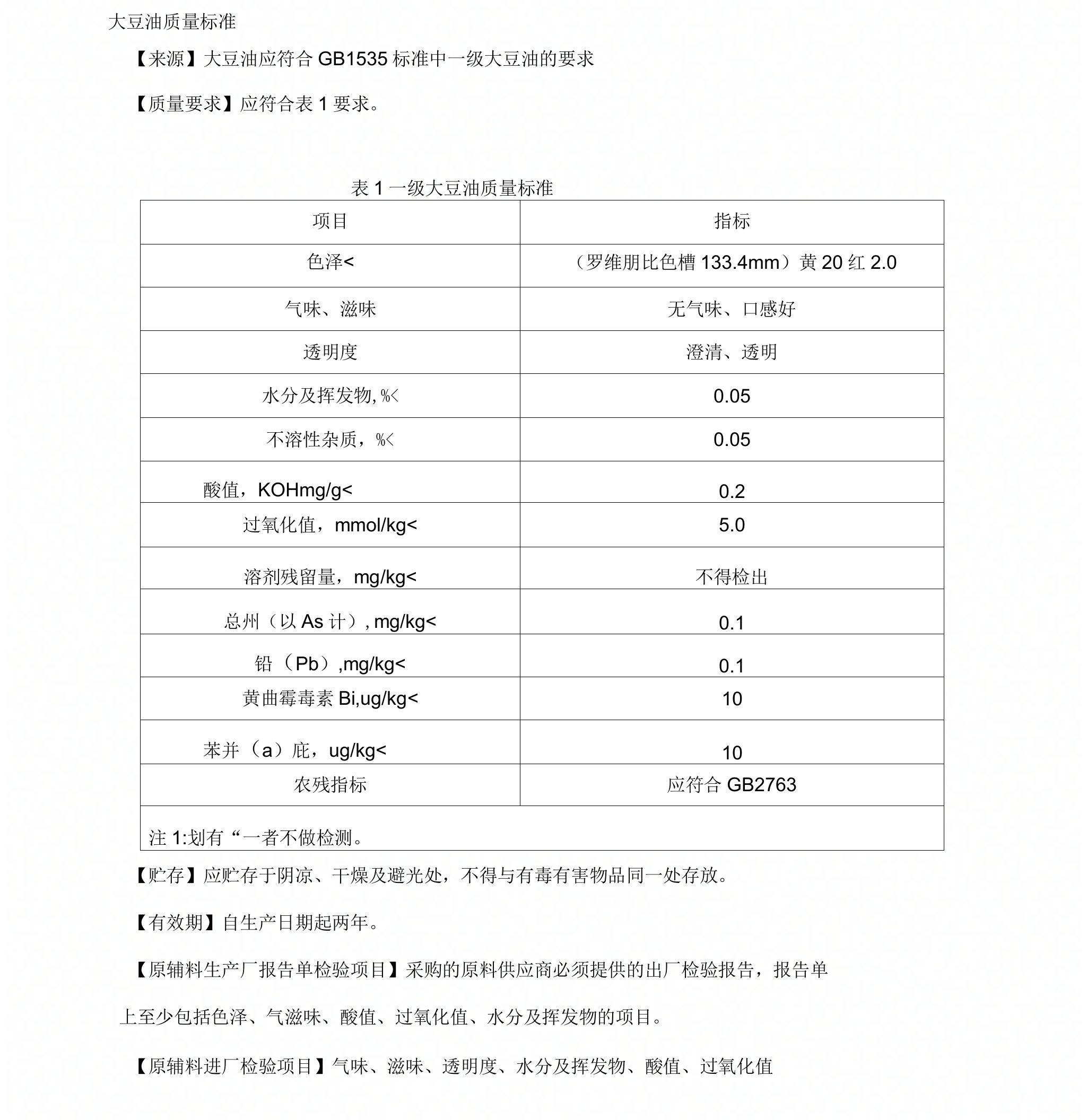 豆油质量标准