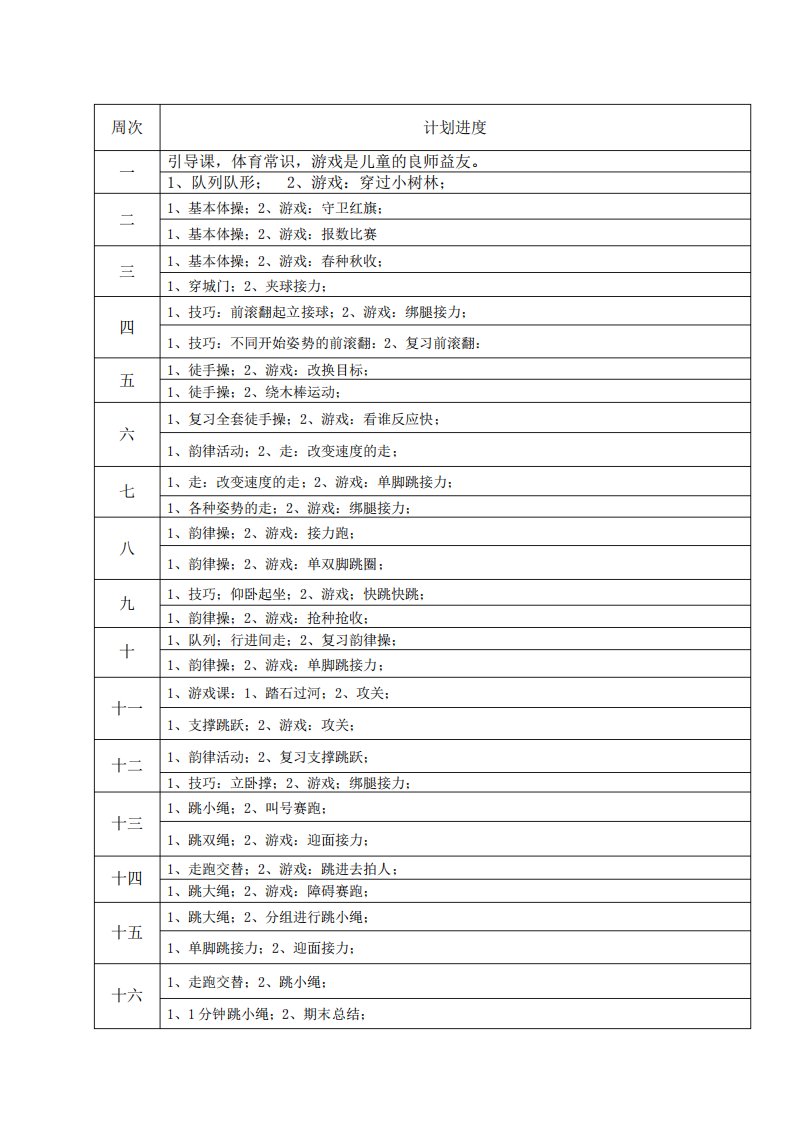 小学三年级上学期体育教案