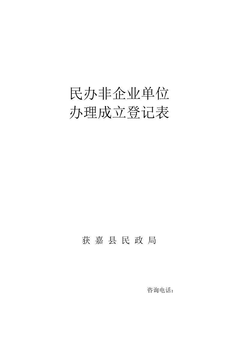 表格模板-民办非企业单位表新表