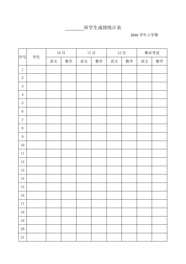 学生成绩统计表模版()