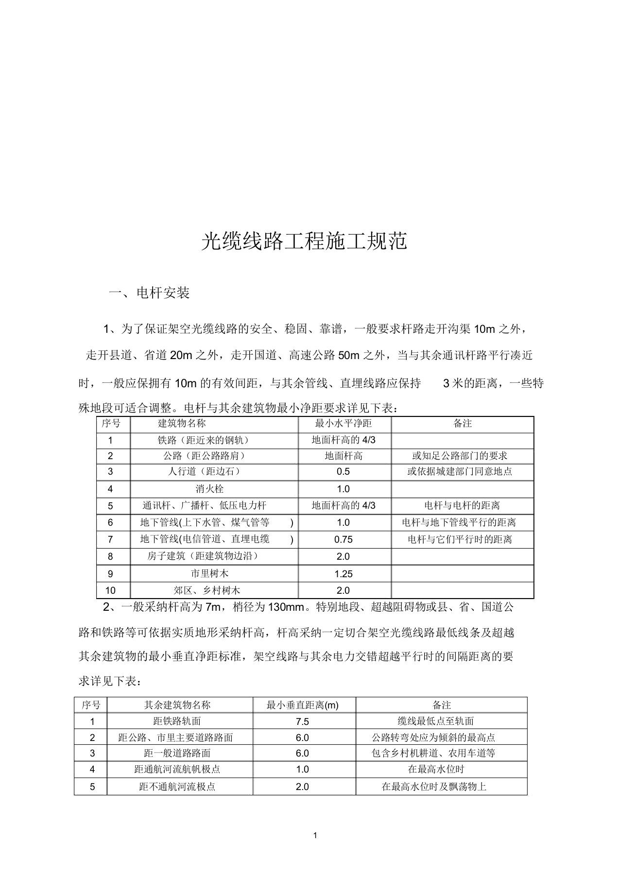 通信光缆线路施工规范(修订版)